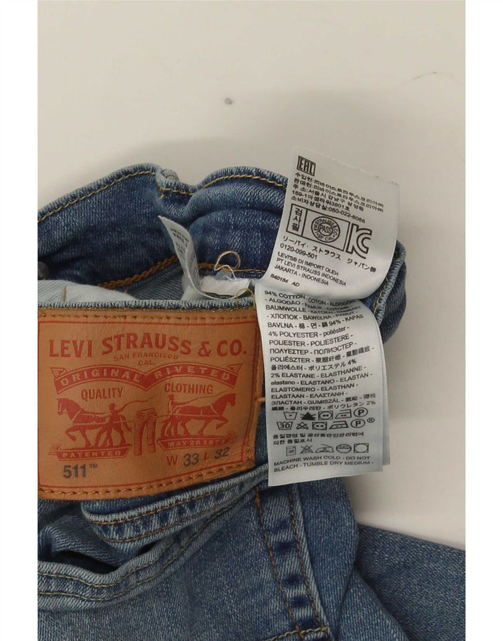 Levi's muške 511 skraćene uske traperice W33 L25 plavi pamuk
