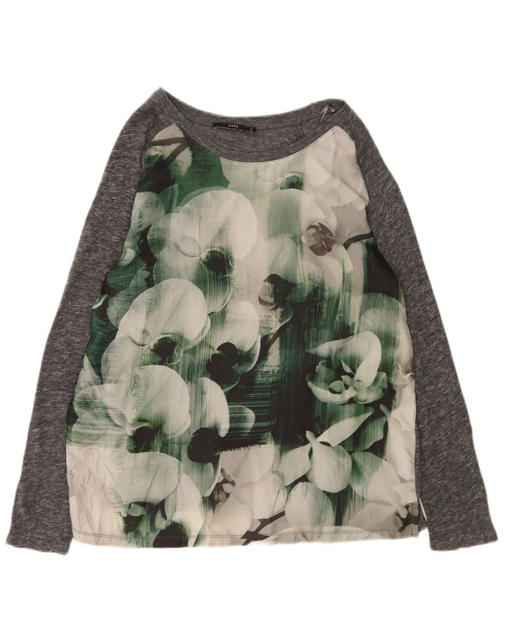 Top ženske bluze Zara UK 16 Large Grey Floral