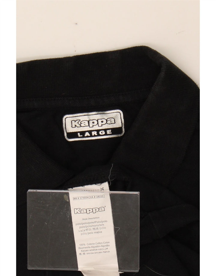 KAPPA Mens Polo Shirt Large Black Cotton Vintage Kappa and Second-Hand Kappa from Messina Hembry 
