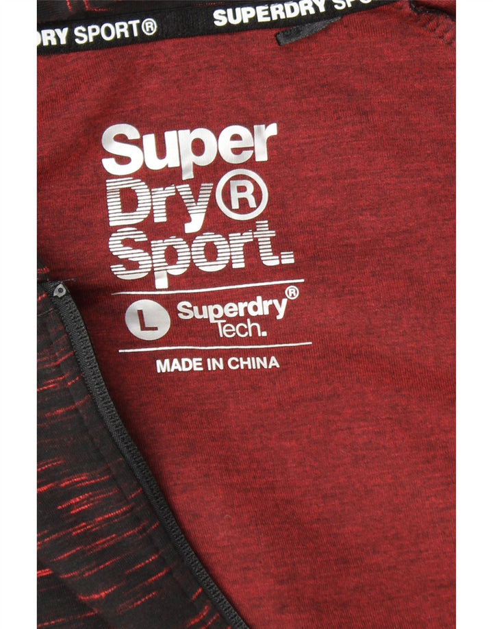 SUPERDRY ženski pulover s kapuljačom s patentnim zatvaračem UK 16 Velike crne mrlje