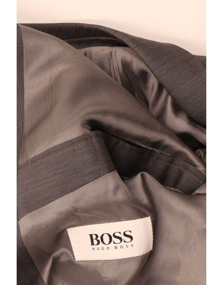 Hugo Boss muška jakna s dvostrukim kopčanjem IT 50 Vunena velika siva prugasta jakna