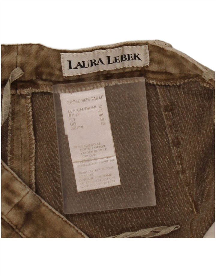 LAURA LEBEK Ženske ležerne hlače Bootcut UK 16 Large W32 L32 Smeđe