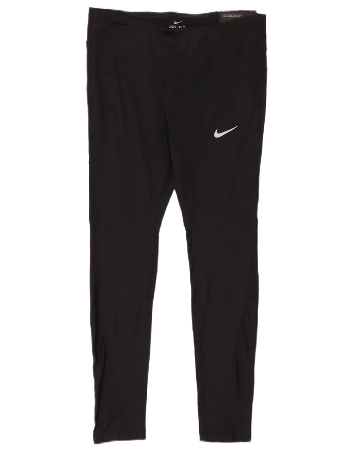 Nike Ženske Dri Fit Leggings UK 14 Veliki crni poliester