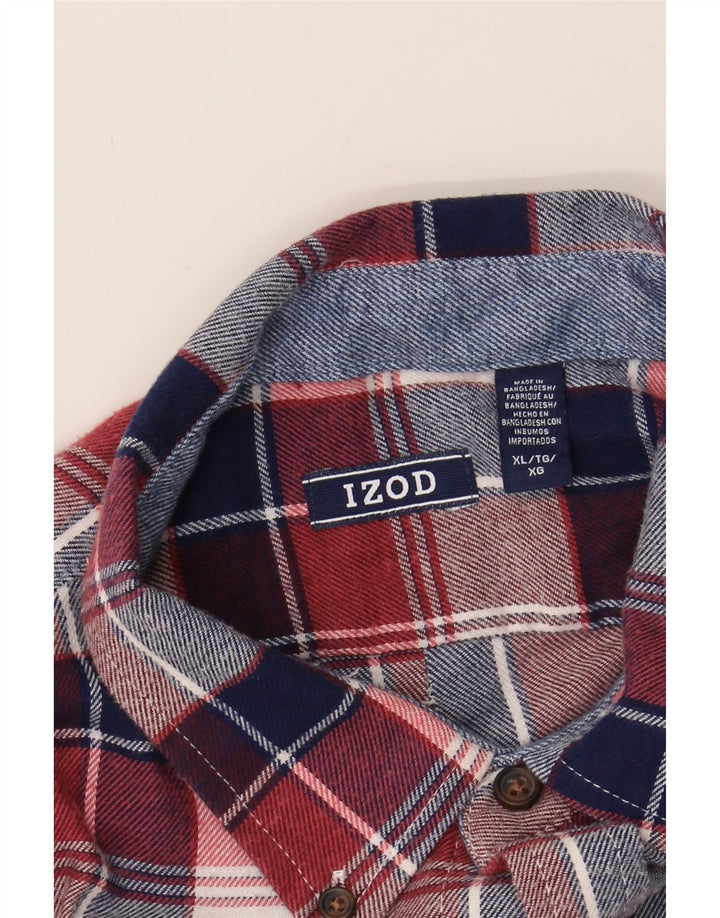 IZOD Mens Big & Tall Flannel Shirt XL Multicoloured Check Cotton Vintage Izod and Second-Hand Izod from Messina Hembry 