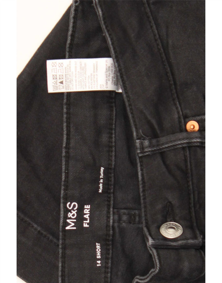 Marks & Spencer ženske lepršave traperice UK 14 Large W32 L27 crni pamuk
