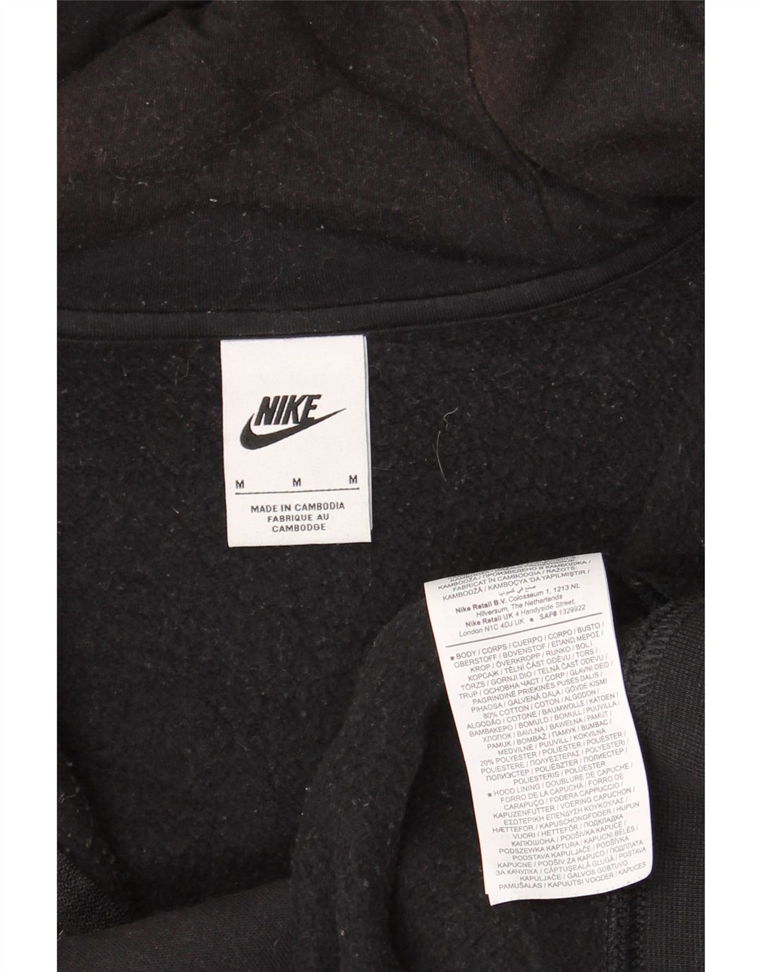 Nike muški pulover s kapuljačom na patentni zatvarač, srednji crni pamuk