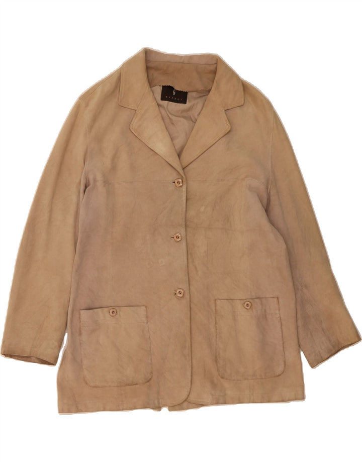 EFFEGI Womens Suede Overcoat UK 16 Large Beige Vintage Effegi and Second-Hand Effegi from Messina Hembry 