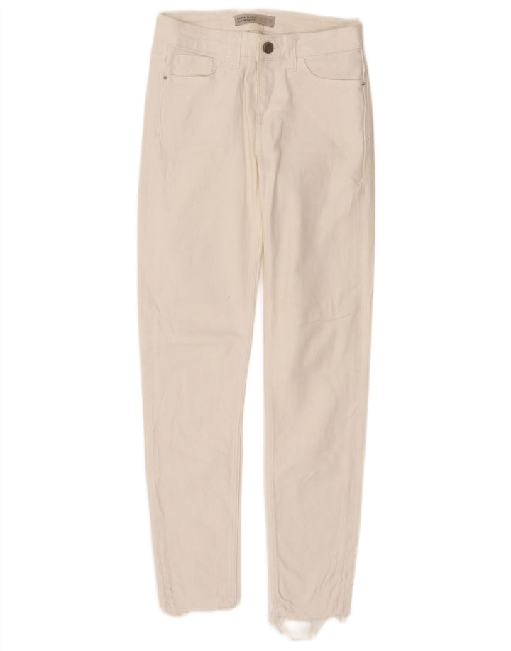 Zara ženske uske traperice EU 34 2XS W24 L27 bijeli pamuk