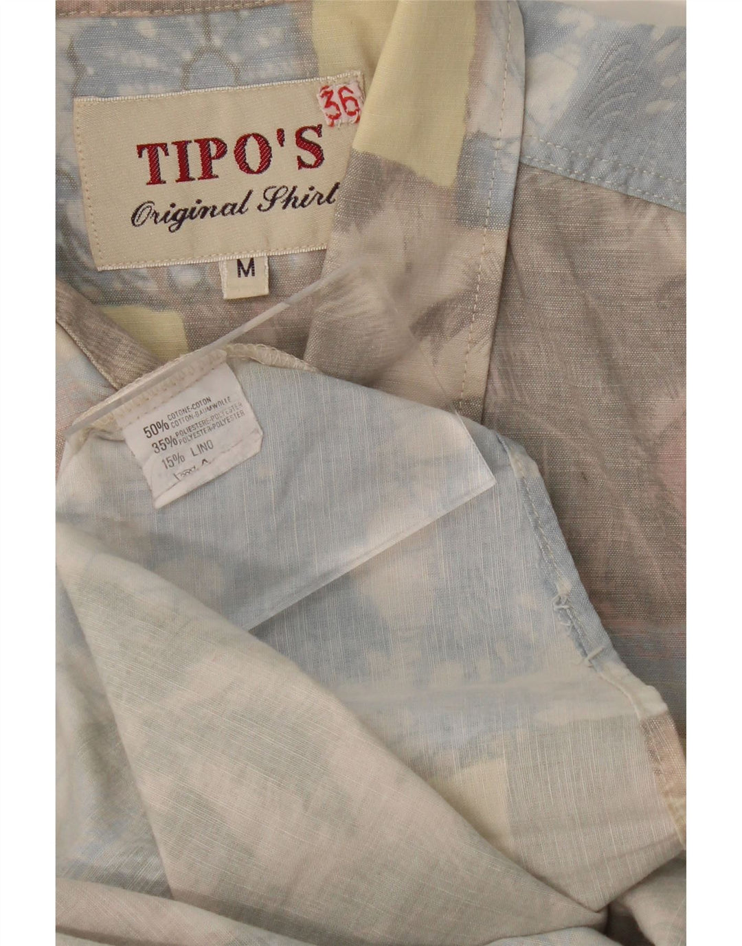 TIPO' S Mens Short Sleeve Shirt Medium Multicoloured Patchwork Hawaiian