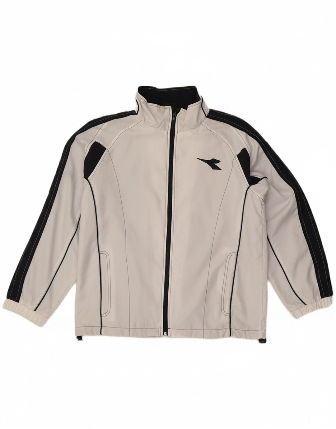 DIADORA Womens Tracksuit Top Jacket UK 16 Large White Colourblock