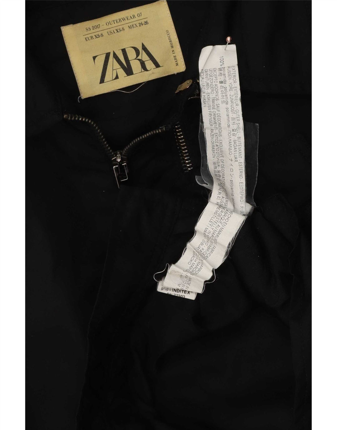 Prevelika ženska Zara bomber jakna UK 6 XS od crnog poliamida
