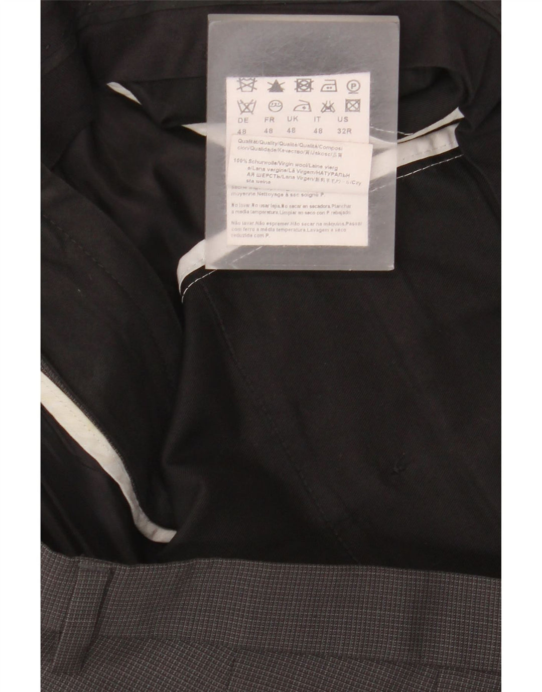 Hugo Boss muške hlače ravnog odijela IT 48 Srednje W34 L30 Siva Gingham