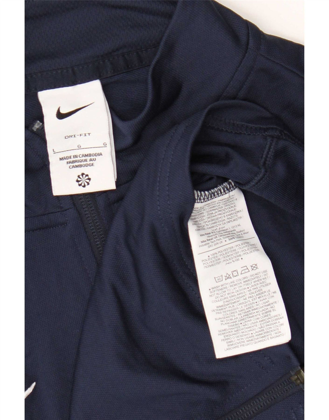Nike Dri Fit trenirka velika jakna od tamnoplavog poliestera