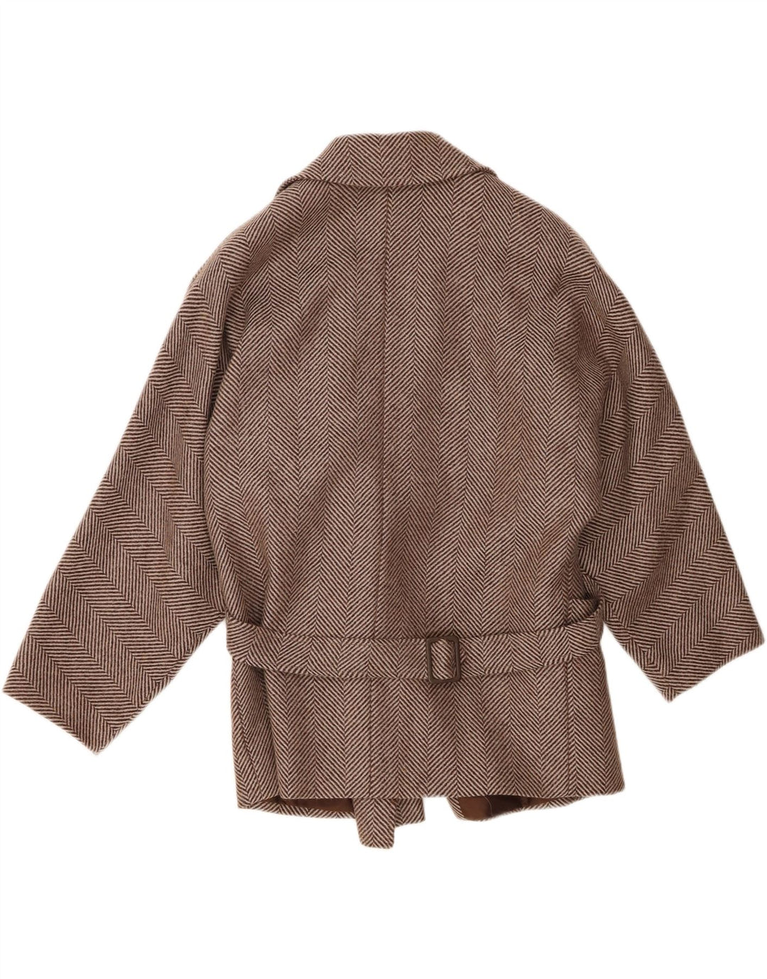 Vintage ženski kaput IT 44 srednje smeđa ševron vuna