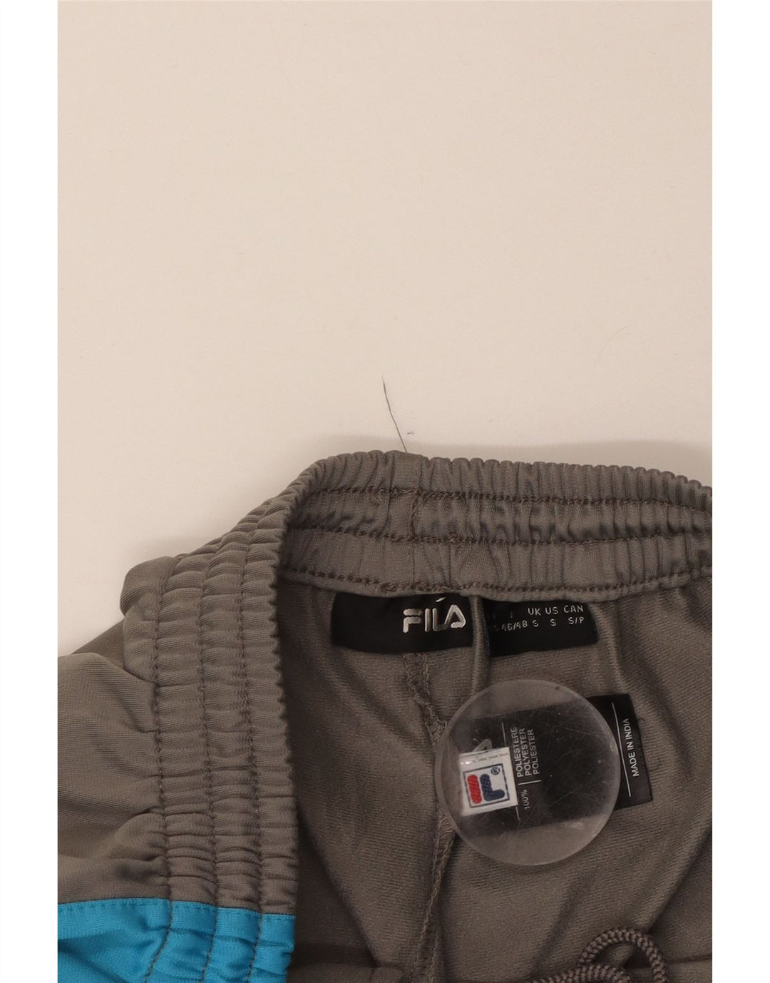 FILA Mens Tracksuit Trousers Small  Grey Colourblock Polyester Vintage Fila and Second-Hand Fila from Messina Hembry 