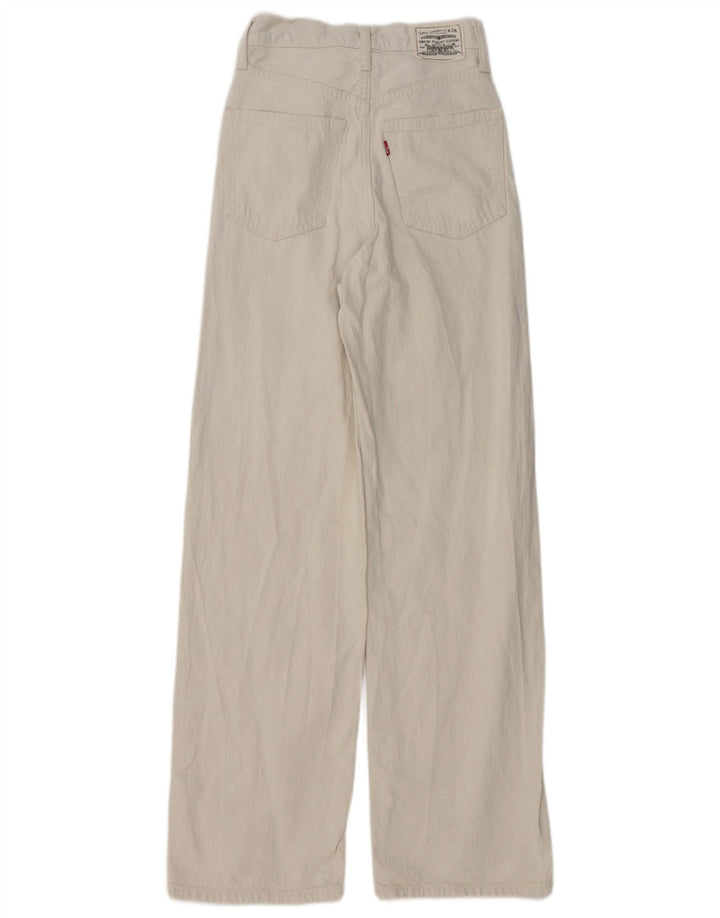 LEVI'S Womens Loose Jeans W24 L31 Off White Cotton