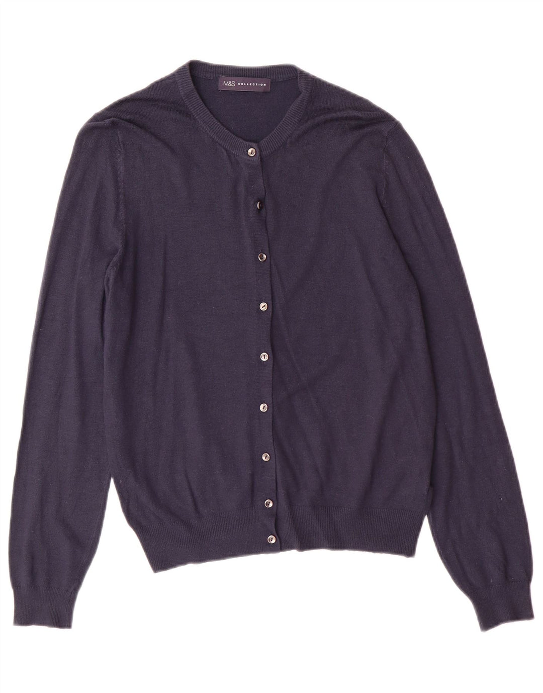 Marks & Spencer ženski kardigan pulover UK 14 srednje tamnoplavi klasični