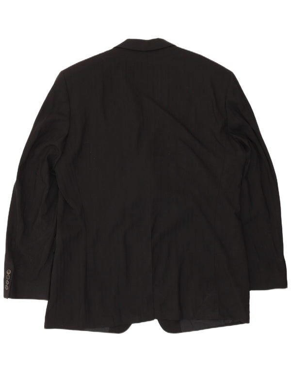 Hugo Boss muška jakna sa 3 gumba EU 56 3XL crna vunena prugasta jakna