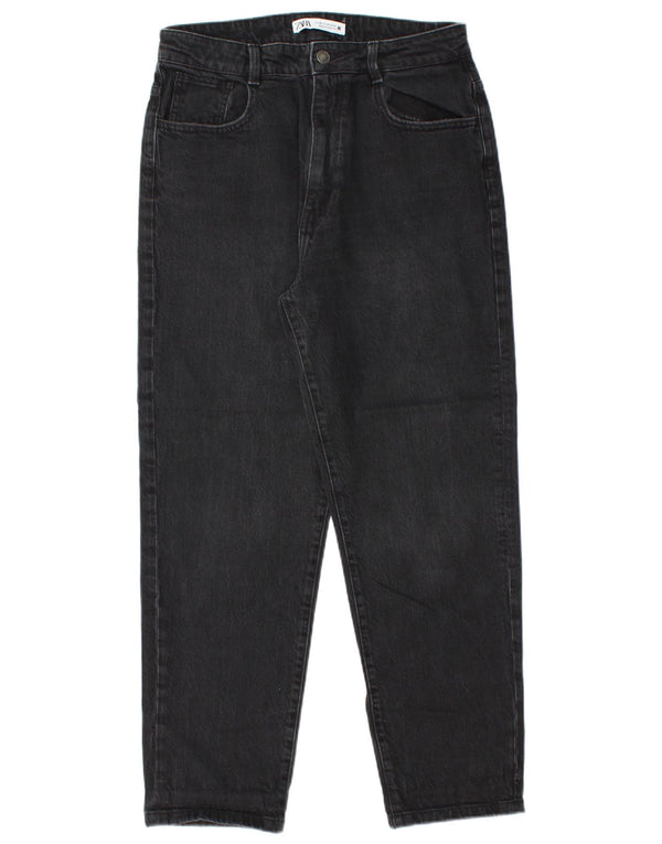 Zara ženske sužene traperice visokog struka EU 42 Large W32 L27 crni pamuk