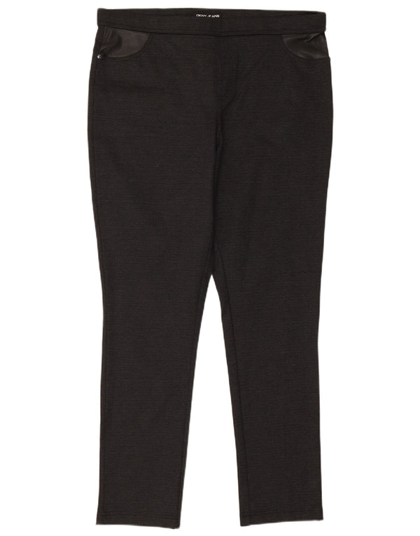 Dkny ženske uske ležerne hlače XL W36 L29 crni poliester
