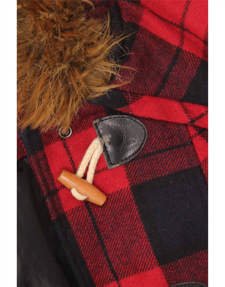 MISS SELFRIDGE Ženska duffle jakna s kapuljačom UK 6 XS Crvena karirana vunena