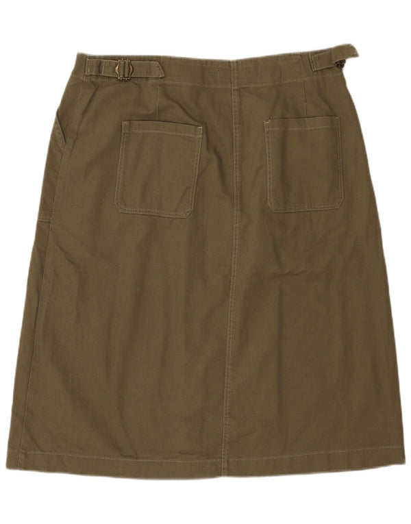 Marks & Spencer ženska suknja A-kroja UK 16 Large W36 kaki pamuk