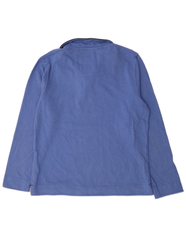 Crew Clothing Muška majica s izrezom s patentnim zatvaračem XL plavi pamuk