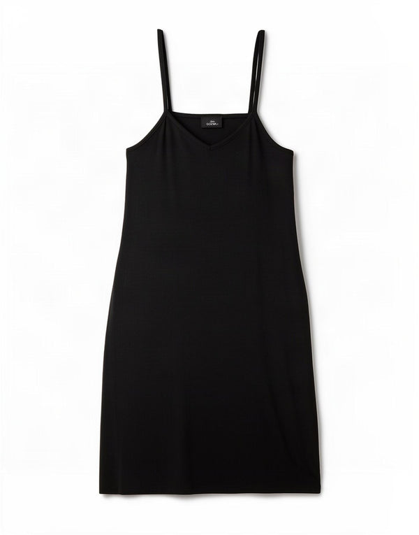 Topshop ženska slip haljina UK 8 Mala crna poliesterska