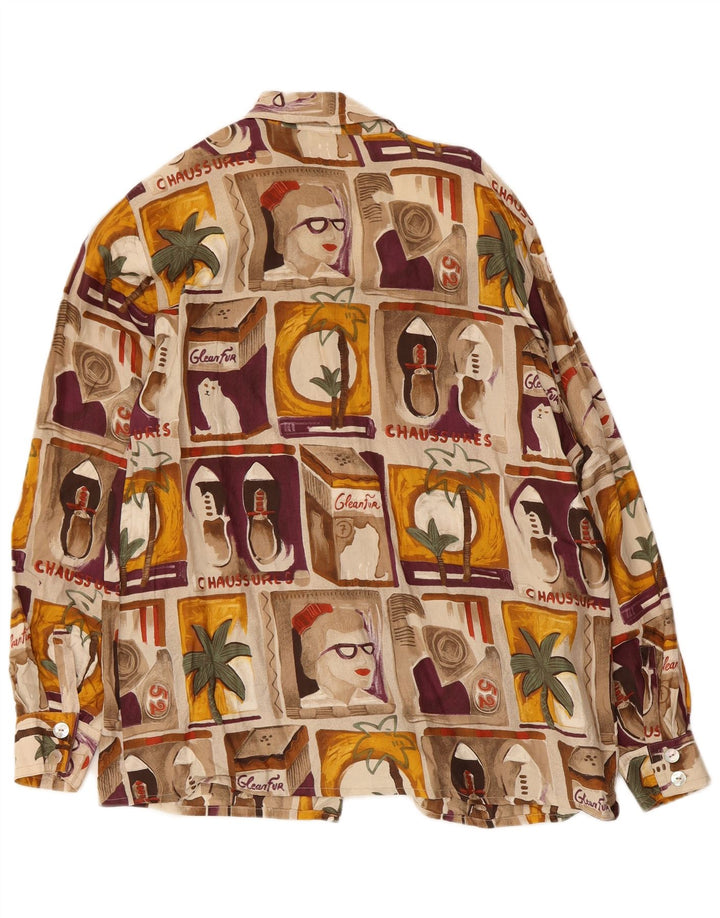 Vintage ženska košulja bluza UK 14 Velika raznobojna patchwork svila