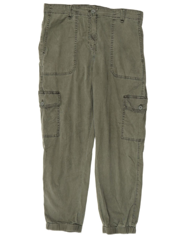 Marks & Spencer Ženske Joggers Cargo Hlače UK 12 Srednje W32 L26 Kaki
