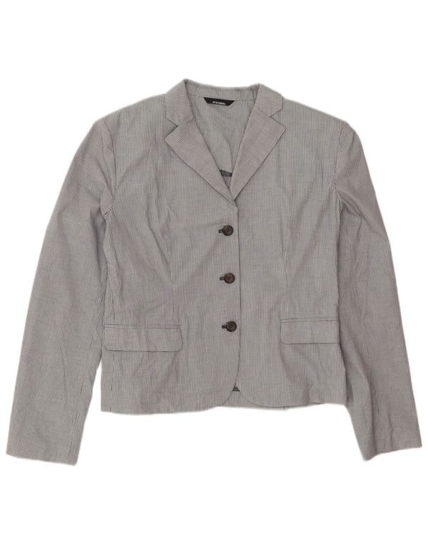 Stefanel ženski sako s 3 gumba IT 48 XL, sivi karirani pamuk