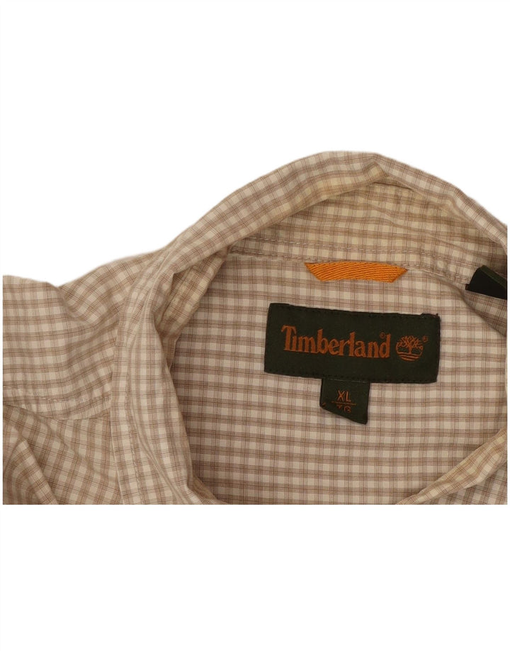TIMBERLAND Muška majica kratkih rukava XL bež karirani pamuk