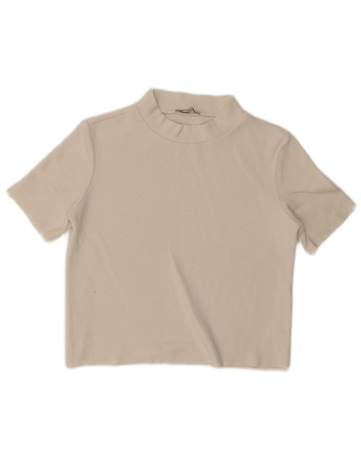Zara ženski Trafaluc Crop Top UK 10 Small Off White