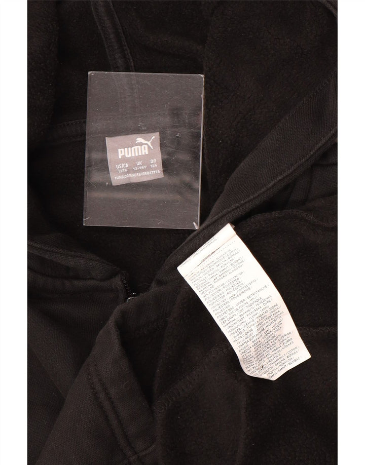 Pulover s kapuljačom s kapuljačom PUMA za djevojčice, 13-14 godina, crni pamuk