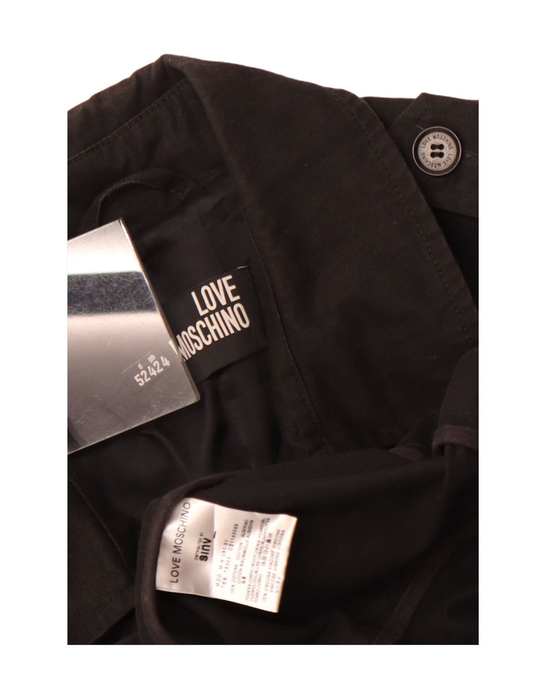 Moschino muški graškasti kaput UK 42 XL crni pamuk