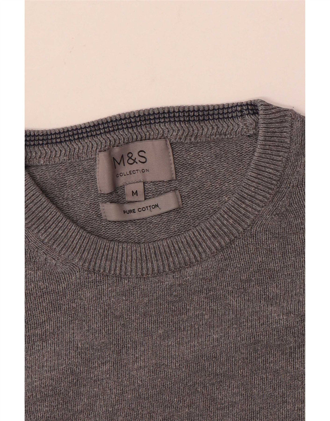 Marks & Spencer muški džemper s okruglim izrezom, srednje sivi pamuk