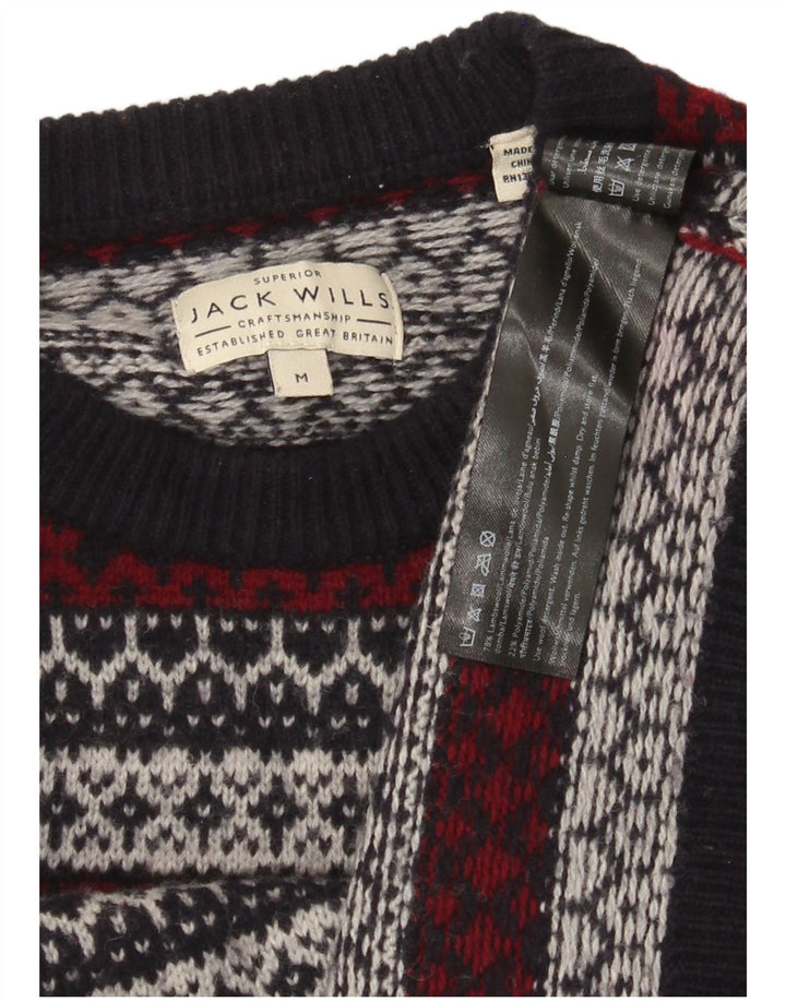 Jack Wills, muški džemper s okruglim izrezom srednje tamnoplave boje Fair Isle