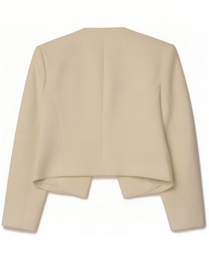 Hobbs ženska jakna s otvorenim bolero 3/4 rukava UK 8 Mali bijeli poliester