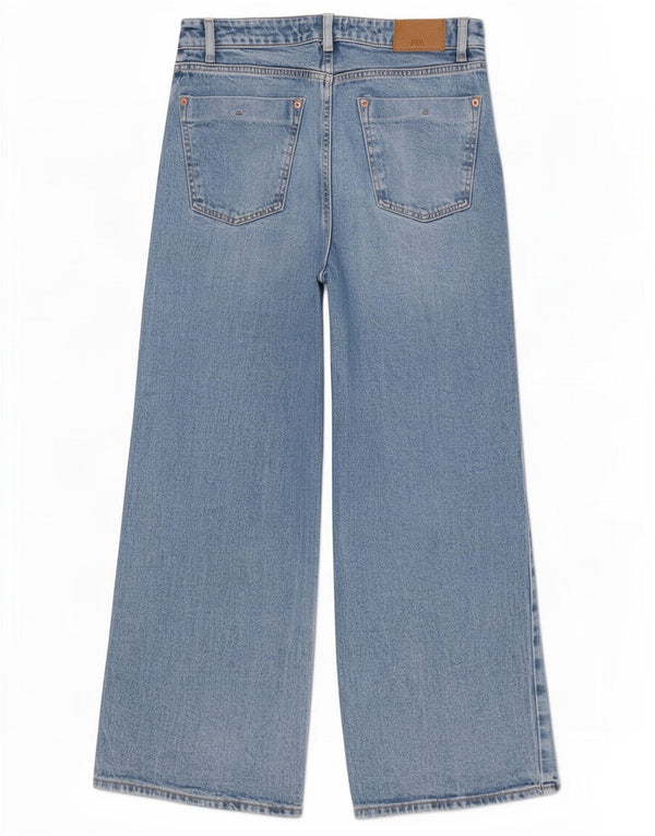 Zara ženske široke traperice visokih nogavica EU 36 XS W26 L27 plave