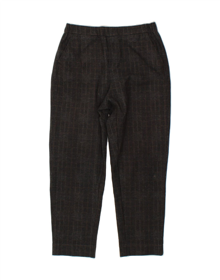 BENETTON Womens Straight Cropped Trousers Small W26 L24 Grey Check Vintage Benetton and Second-Hand Benetton from Messina Hembry 