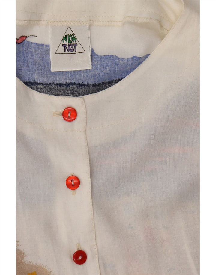 Nova brza ženska prevelika grafička košulja bluza EU 36 Mala bijela