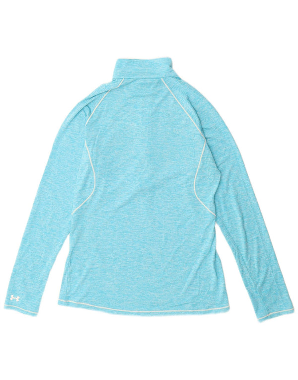 UNDER ARMOUR Womens Heat Gear Pullover Tracksuit Top UK 12 Medium Blue
