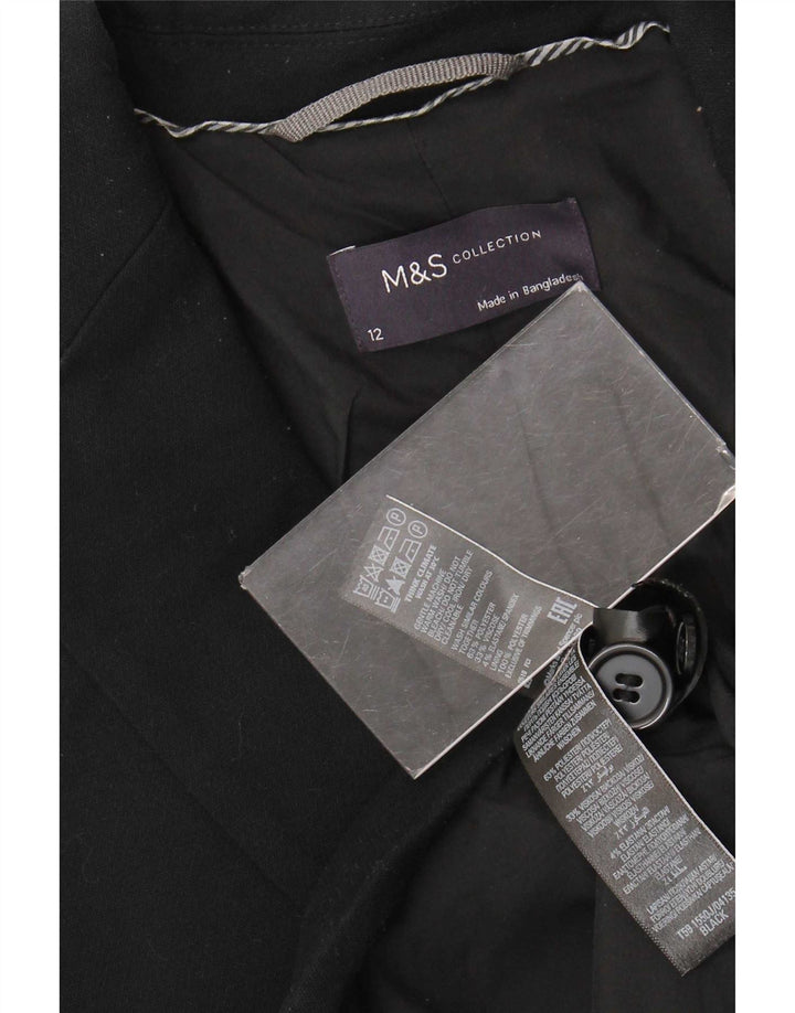 Marks & Spencer Ženska jakna sa 2 gumba UK 12 Srednji crni poliester