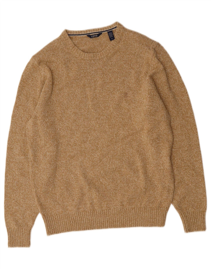 IZOD Mens Crew Neck Jumper Sweater Medium Beige Cotton Vintage Izod and Second-Hand Izod from Messina Hembry 
