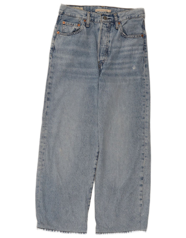 Levi's Womens Ribcage Straight Cropped Jeans W28 L25 Blue Cotton
