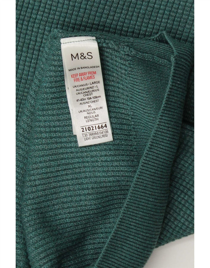 Marks & Spencer muški pulover s okruglim izrezom, veliki zeleni poliester