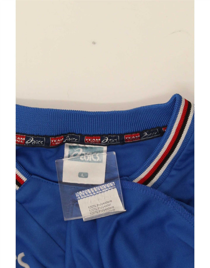 Asics muška majica s velikim plavim prugama dugih rukava od poliestera