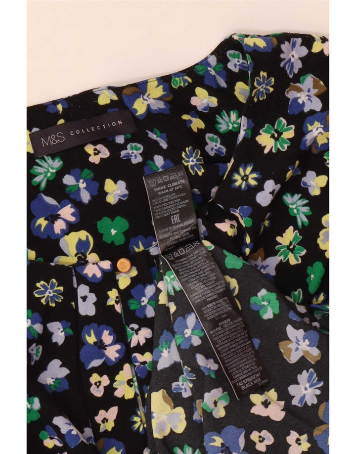 Top ženske bluze Marks & Spencer UK 12 Srednje crni cvjetni poliester