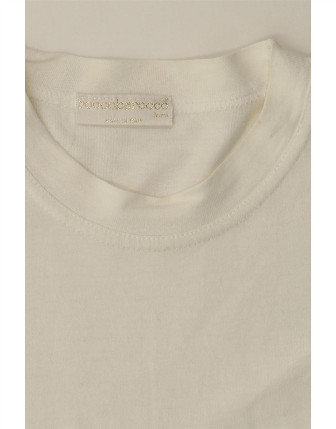 ROCCOBAROCCO Mens Graphic T-Shirt Top Small White Cotton Vintage Roccobarocco and Second-Hand Roccobarocco from Messina Hembry 