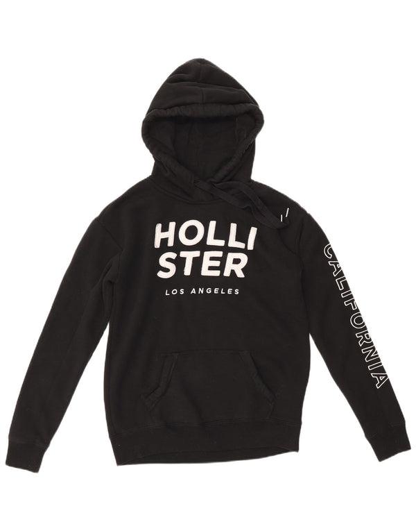 HOLLISTER Ženska majica s kapuljačom s grafičkim motivima UK 6 XS crni pamuk